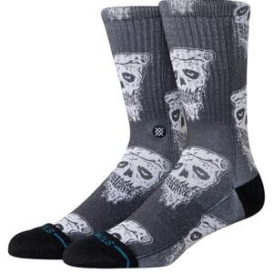 Stance Pizza Face Black and White Socks 2-pack